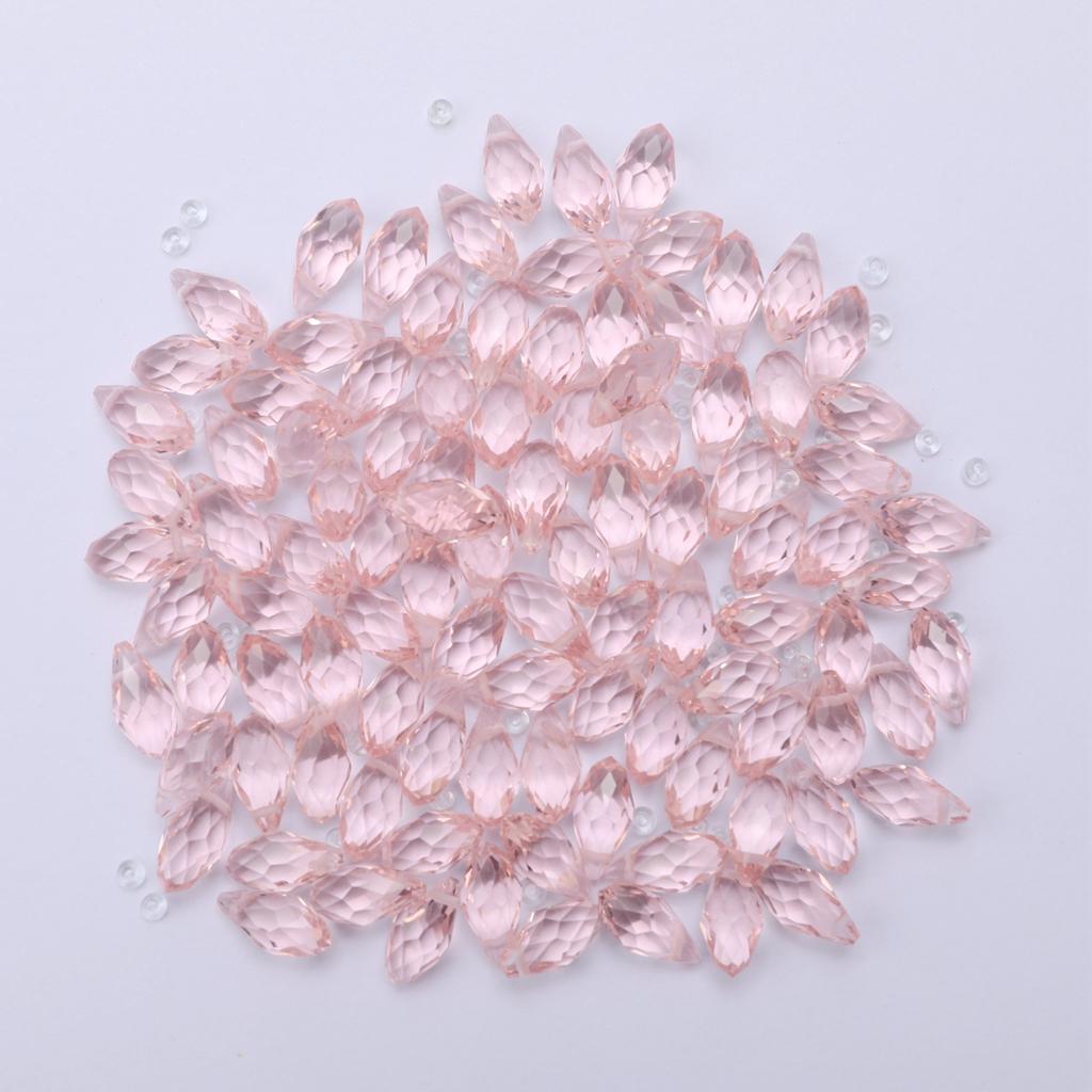 Crystal Beads Bulk 6 x 8mm Mix Lot of 100pcs Faceted Crystal Glass Beads Loose Spacer Beads for Jewelry Findings Beading Supplies