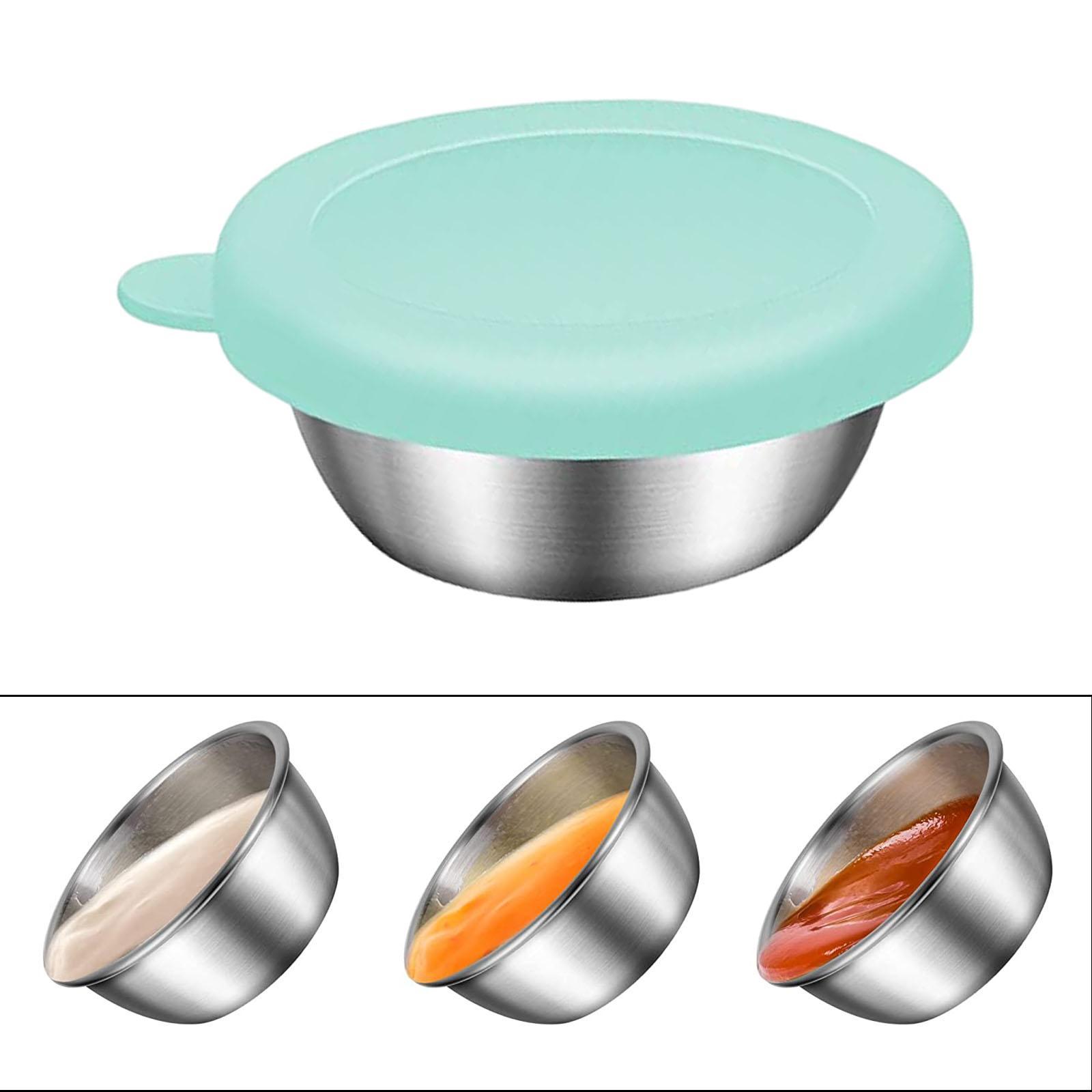 Reusable Condiment Cup with Lids Stainless Steel for Kids Lunch Box