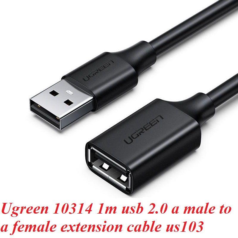 Ugreen UG10314US103TK 1M màu Đen Cáp tín hiệu nối dài USB 2.0 lõi thuần đồng - HÀNG CHÍNH HÃNG