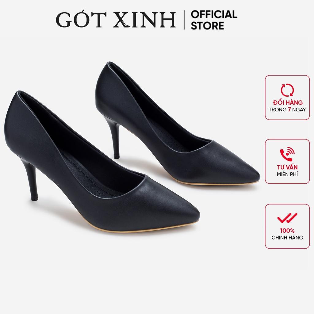 Giày cao gót nữ 7cm 9cm GÓT XINH G16 da bóng đế nhọn