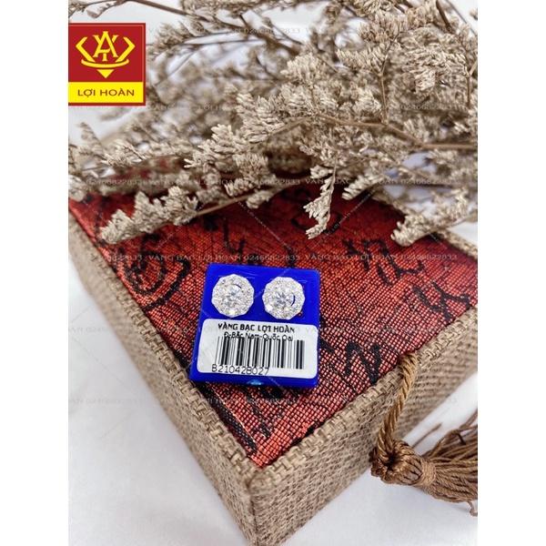 Bông tai bạc đính đá, khuyên tai bạc ta - trang sức Lợi Hoàn