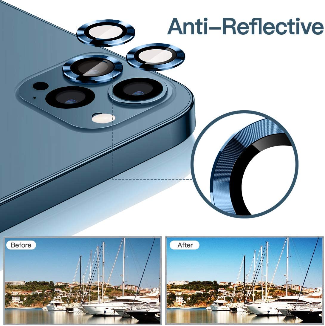 Bộ miếng dán kính cường lực bảo vệ Camera cho iPhone 12 Pro Max HOTCASE Kuzoom mang lại khả năng chụp hình sắc nét full HD (độ cứng 9H, chống trầy, chống chụi &amp; vân tay, bảo vệ toàn diện) - Hàng nhập khẩu
