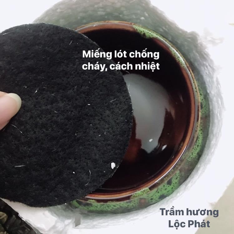 Lư Đỉnh Xông Trầm Gốm Cao Cấp Màu ngẫu nhiên (Tặng tấm cách nhiệt, chống cháy)