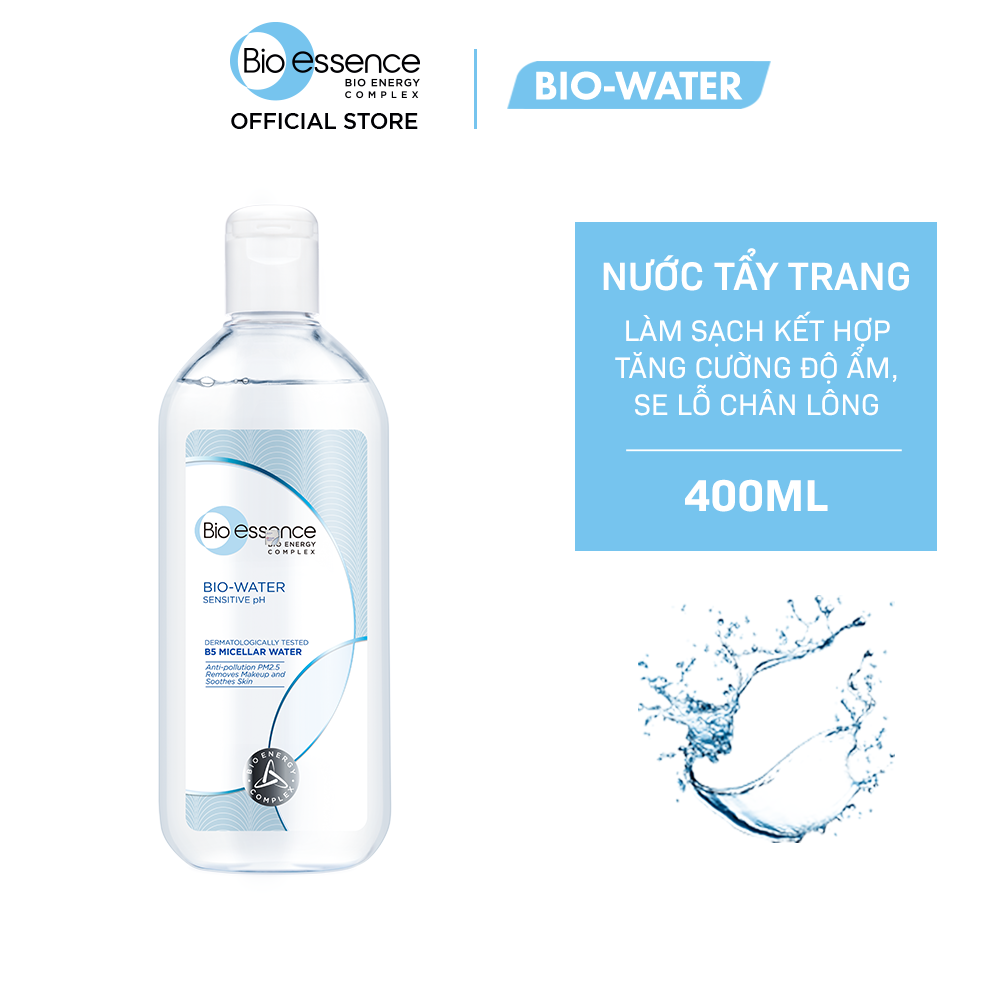 Nước tẩy trang ẩm mượt mịn màng Bio-Essence Bio-water Vitamin B5 Micellar Water 400ml