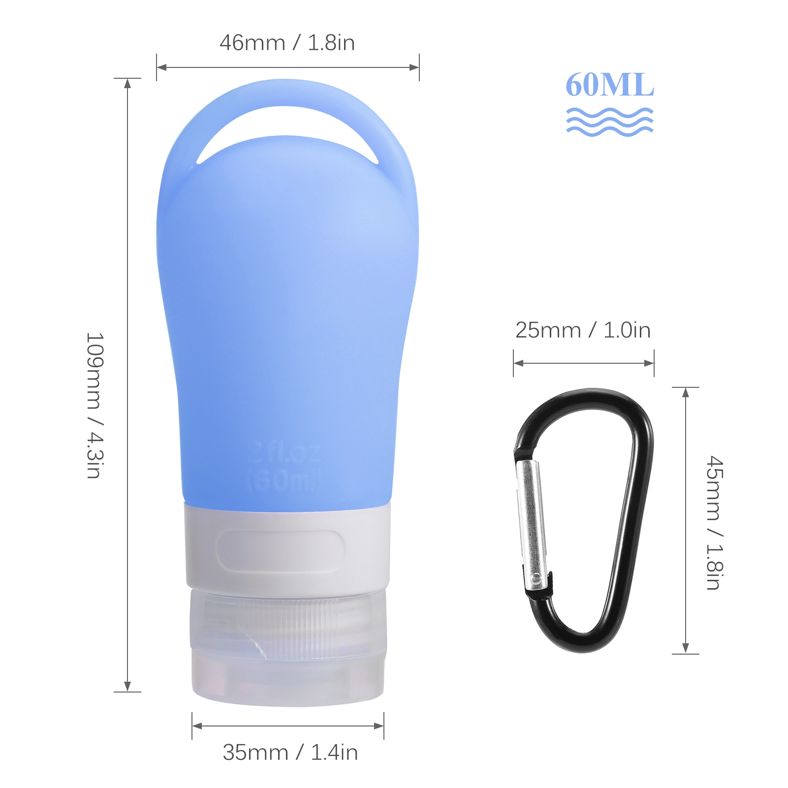 Set 4 Chai Du Lịch 60Ml Có Móc