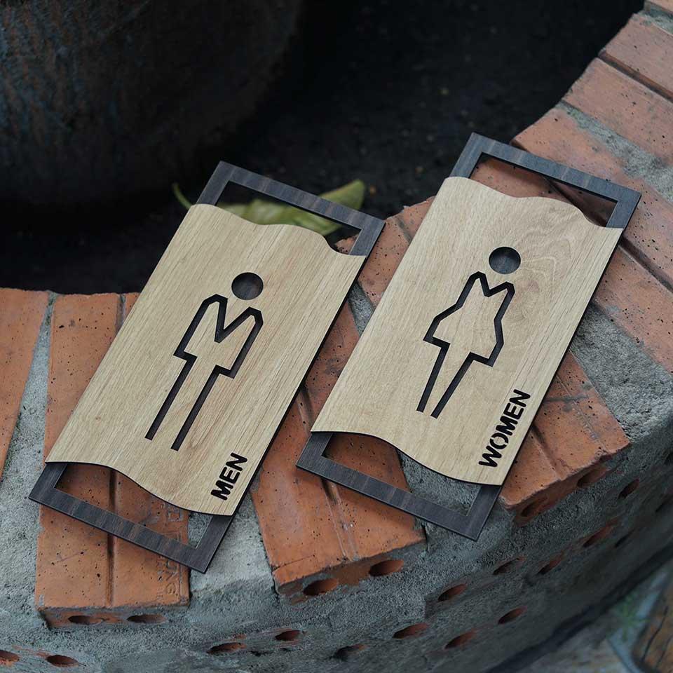 Bảng Toilet Gỗ Decor Vintage cao cấp LEVU TL24
