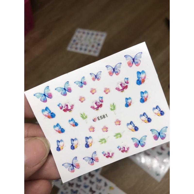Mẫu dán Bướm , stick dán móng tay