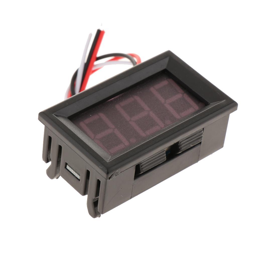 DC0-100V 3-wire LED Digital Voltage Meter Voltmeter Red / Blue Display Color