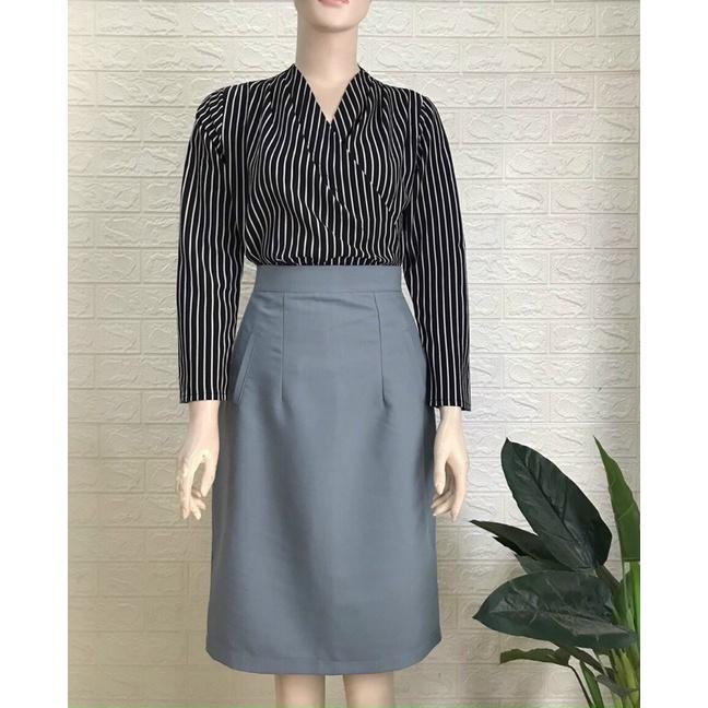 Set váy bút chì áo sọc S.MLXL