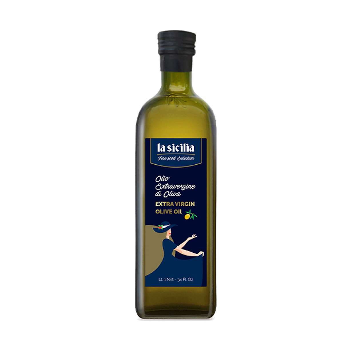 Dầu Oliu Nguyên Chất Extra Virgin - Virgin Olive Oil La Sicilia Italia Chai 1 Lít