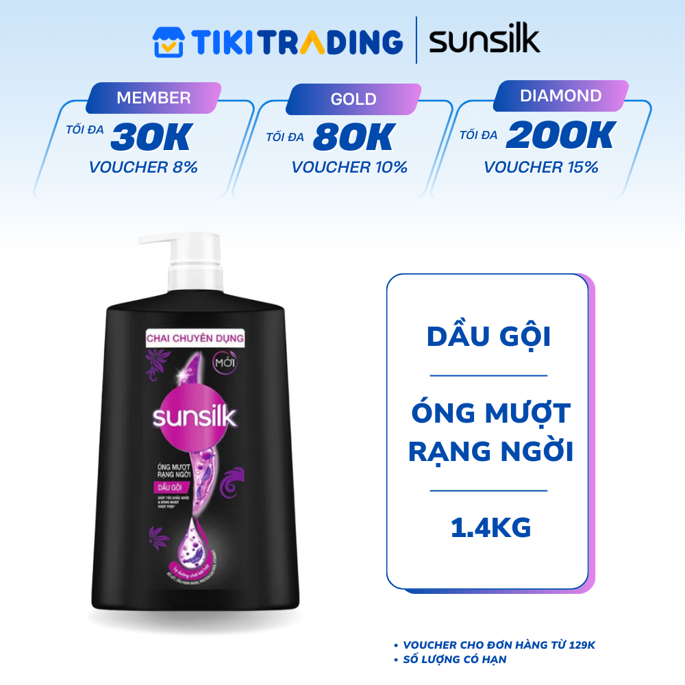 Dầu gội Sunsilk Óng Mượt Rạng Ngời 1.4kg