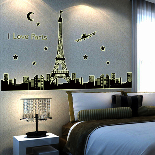 Decal Dán Tường Tháp Pari Dạ Quang Binbin PK230