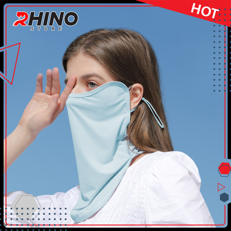 Khẩu trang băng lụa chống nắng cao cấp Rhino S201, khẩu trang nam nữ, chống tia UV, chống bụi, UPF50+, Hàng chính hãng