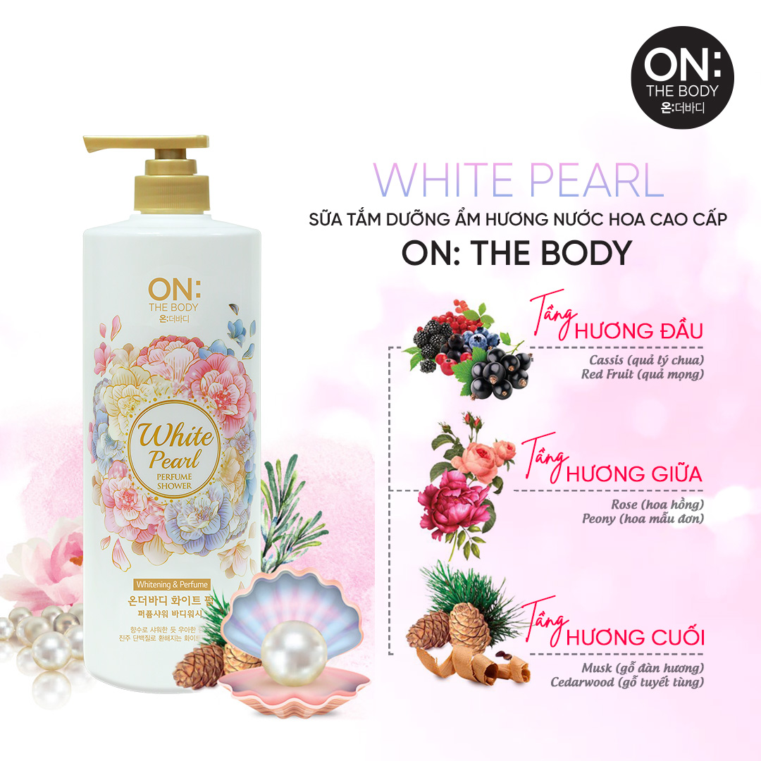 Sữa tắm dưỡng ẩm hương nước hoa On: The Body Perfume White Pearl 500g