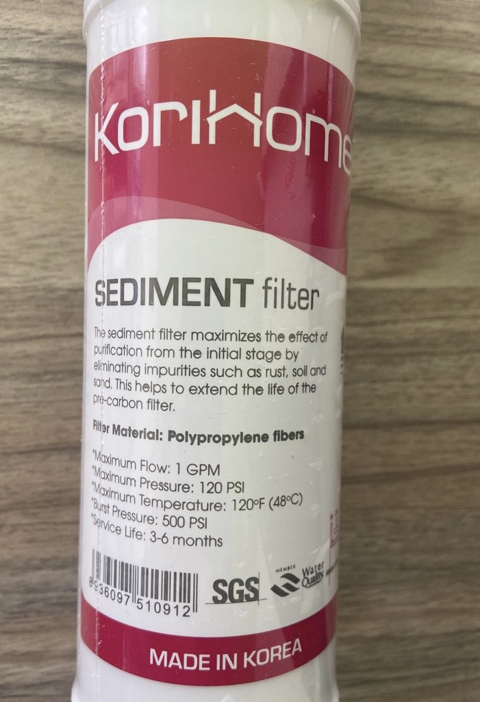 LÕI 1 SEDIMENT FILTER KORIHME ,LÕI LỌC THÔ