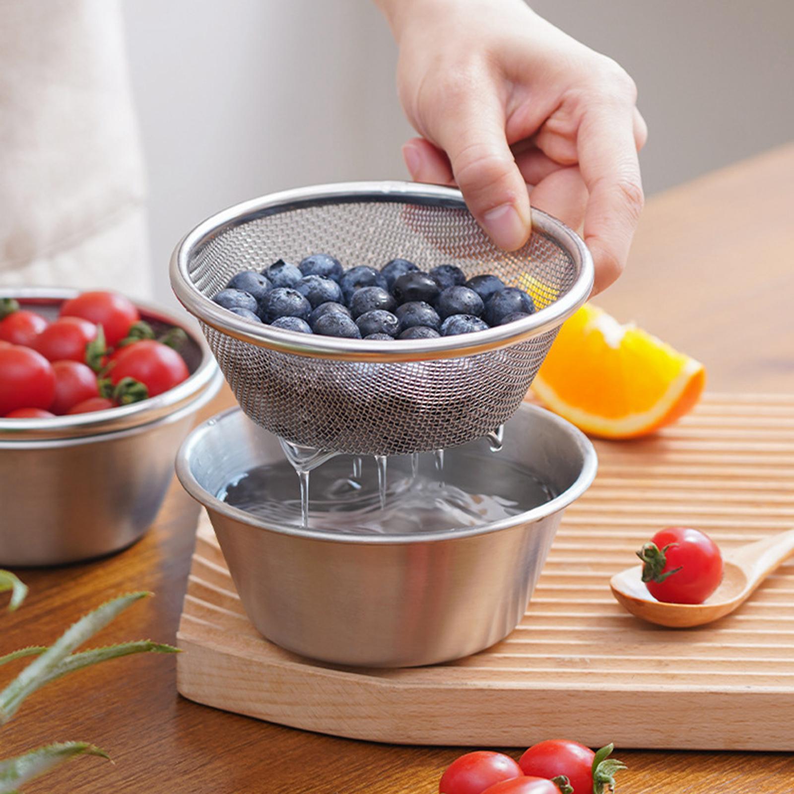 Colander Bowl Strainers Sieve Container for Pasta Rice Draining Cooked Pasta