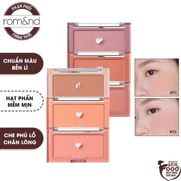 [MÀU MỚI 07 PEAR CHIP][SHELL BEACH NUDE COLLECTION] Phấn Má Hồng Ngọt Ngào Dạng Nén Romand Better Than Cheek 3.8g