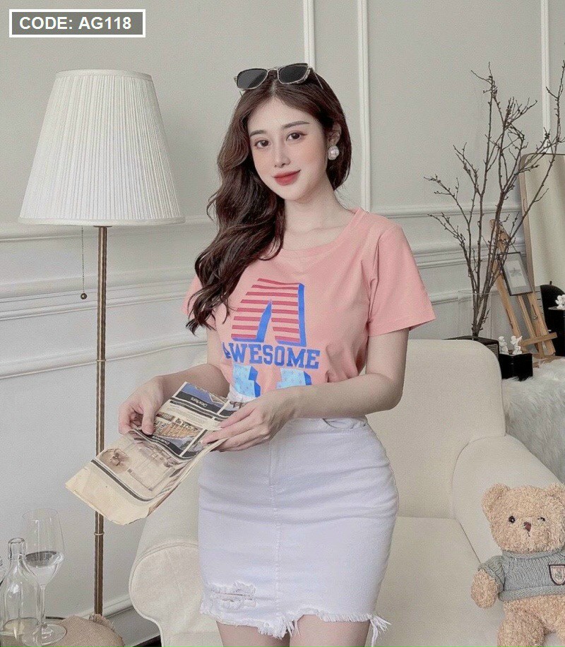Áo Thun nữ form rộng thun thái hình chữ A