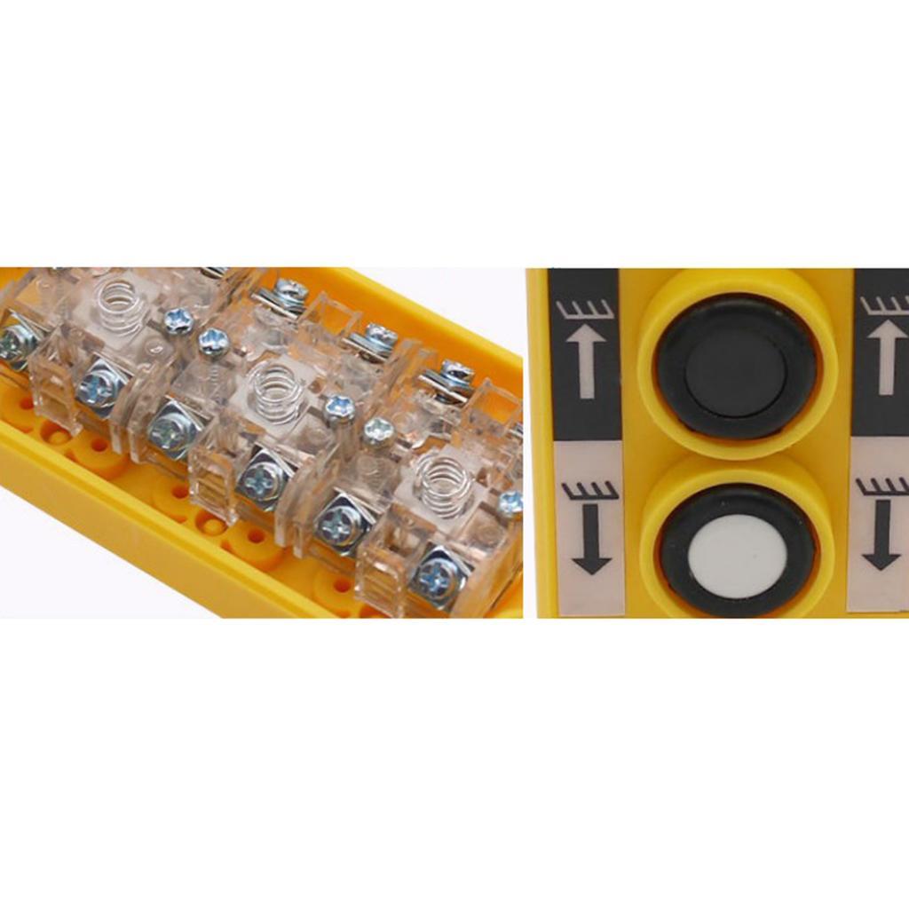 2Pieces COP2B Crane Button Switch Box Rainproof Durable Plastic Yellow