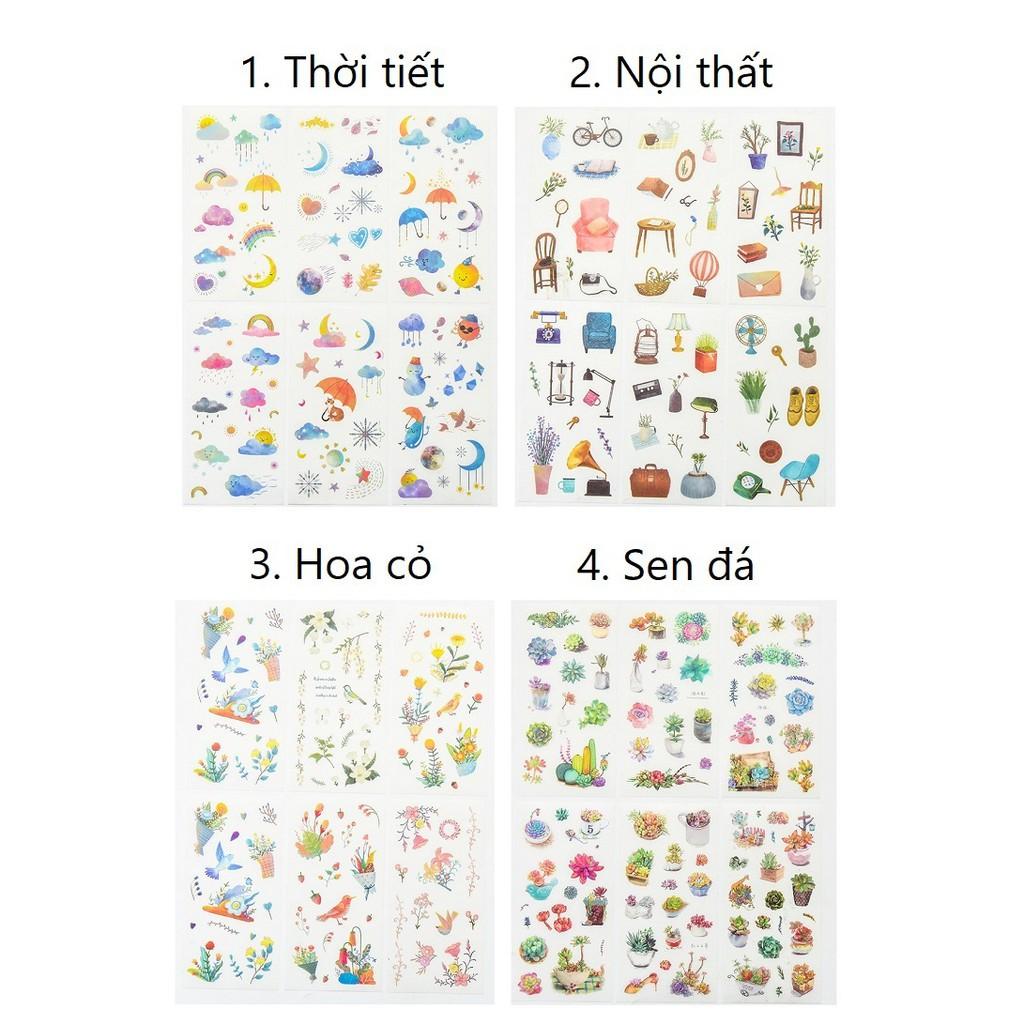 Set 48 - 120 Miếng Nhãn Dán Sticker Trang Trí Planner Stg070 (Giao ngẫu nhiên)