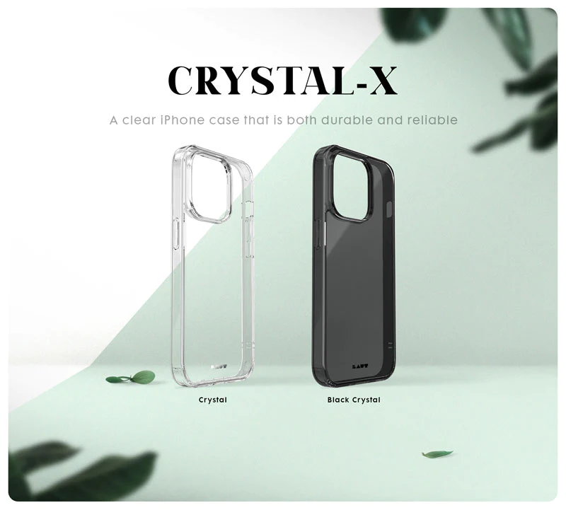 Ốp LAUT Crystal X dành cho iPhone 14 Series, mặt lưng xử lý bằng lớp phủ chống bám vân tay để giữ điện thoại của bạn trông mới Hàng Chính Hãng