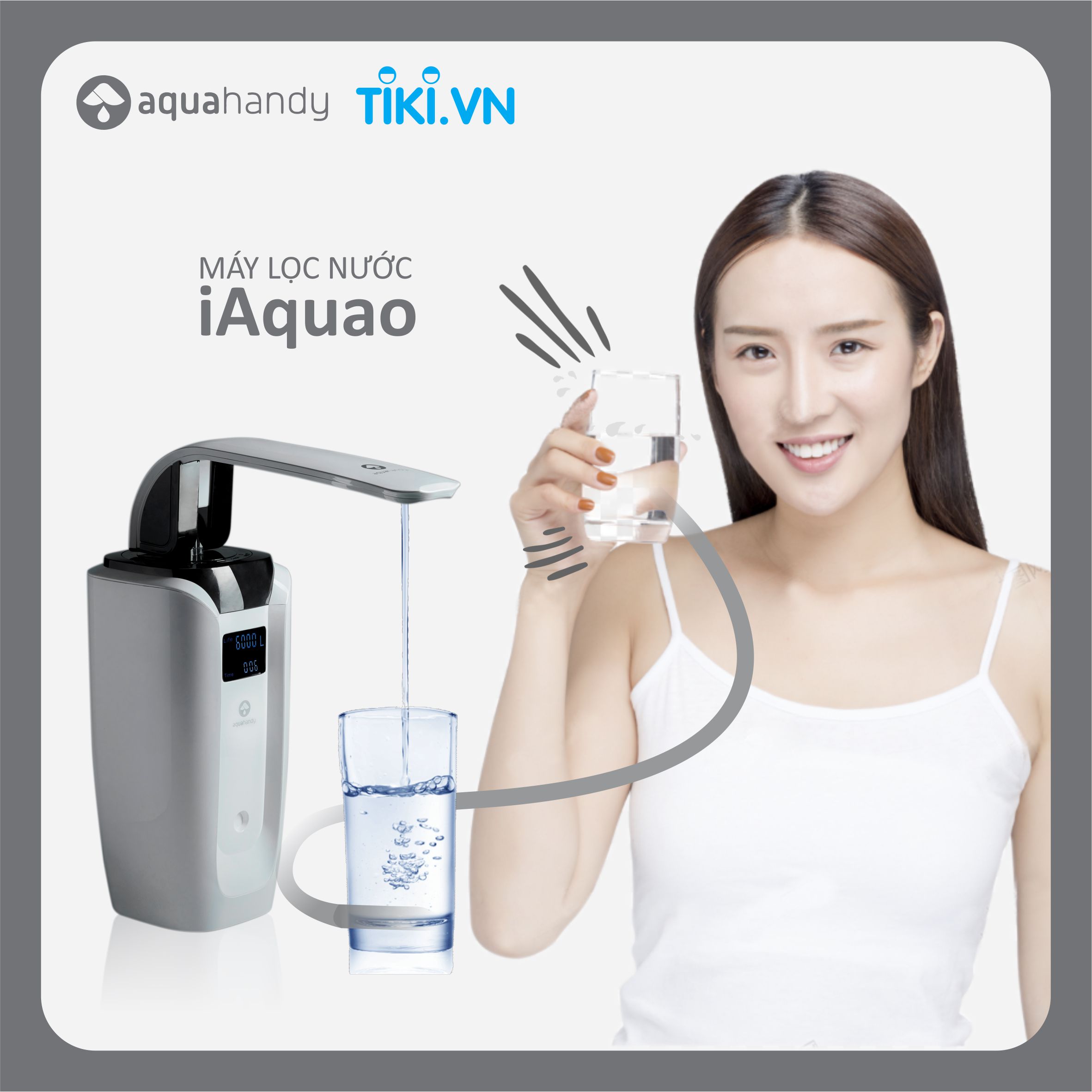 Máy lọc nước ion Kiềm iAquao- máy lọc nước tại vòi- không dùng điện, không nước thải, lọc nước giữ khoáng chất (Hàng Chính Hãng AquaHandy)