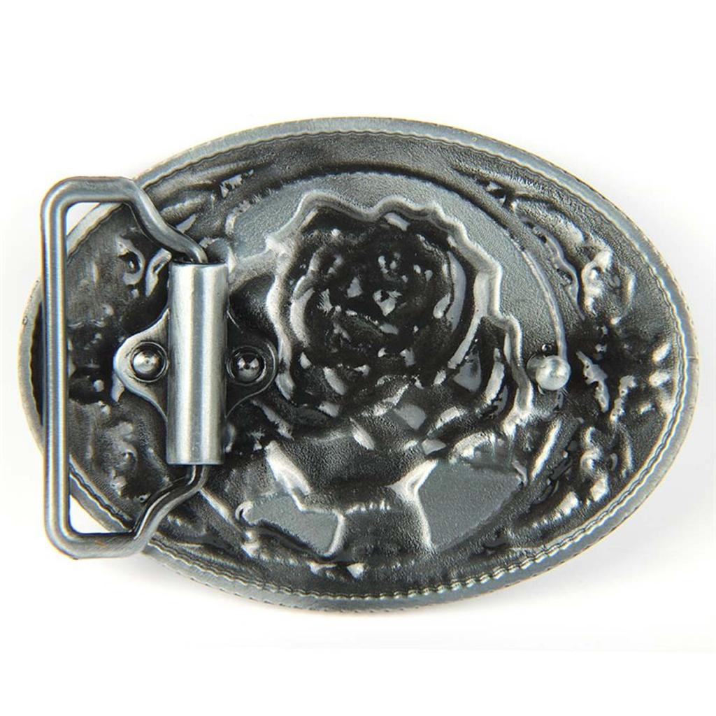 2pcs Classic Retro Belt Buckle Alloy Pink Flowers Carved Cowboy