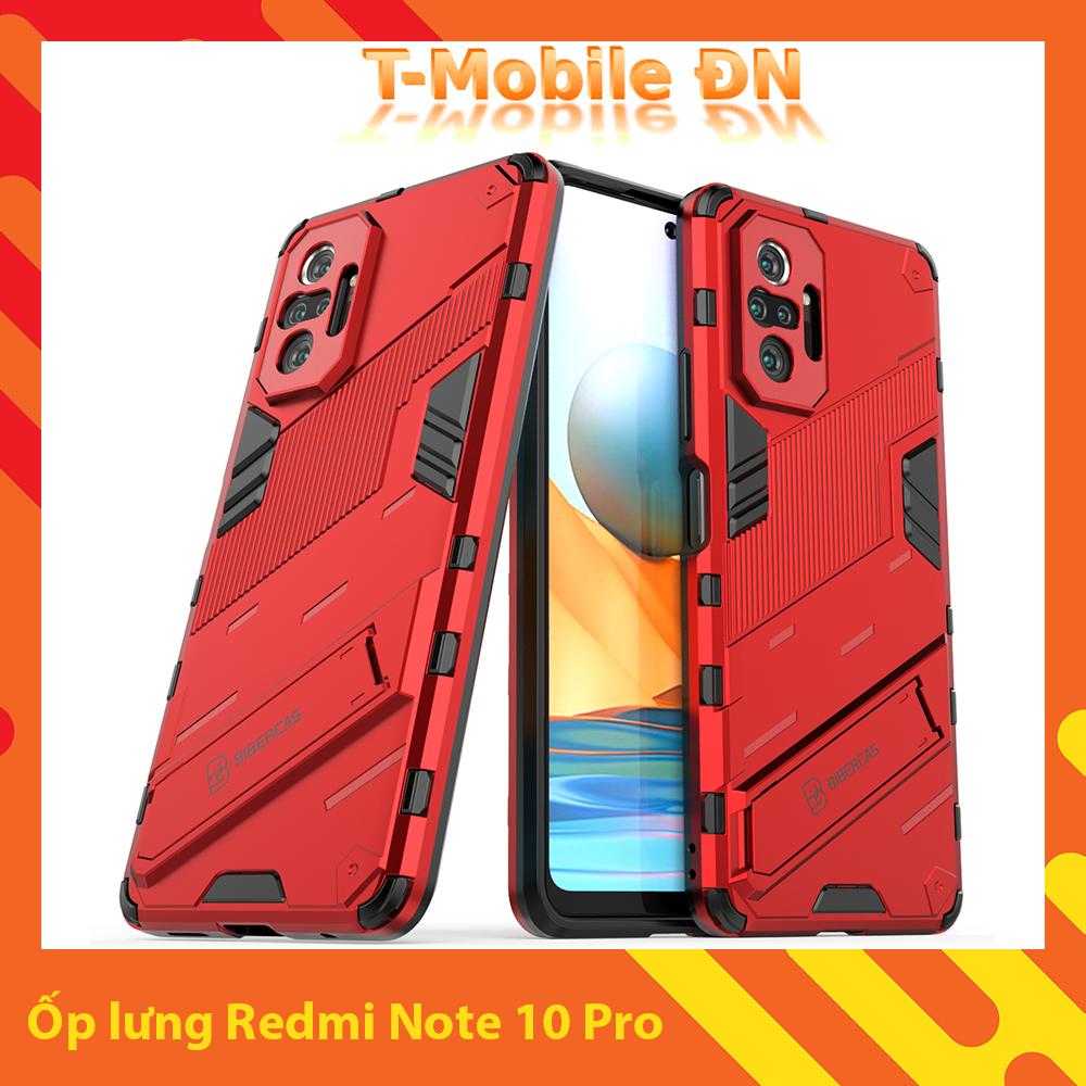 Ốp lưng cho Xiaomi Redmi Note 10 Pro, Ốp chống sốc Iron Man PUNK cao cấp kèm giá đỡ Redmi Note 10 Pro 4G