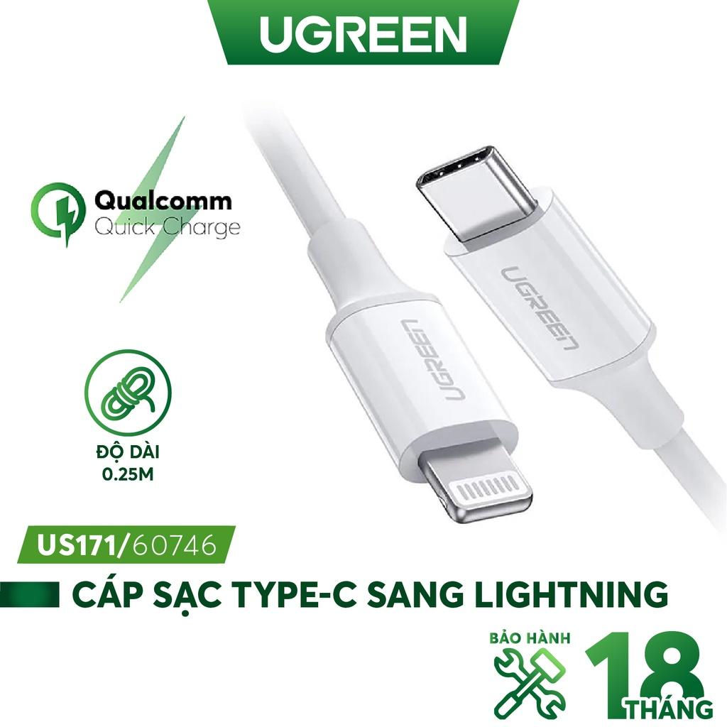 Cáp sạc nhanh MFI USBC ra US171 PD 18W cho IP 8 đến Iphone 12 - Hàng Chính Hãng - Bảo Hành 18 Tháng