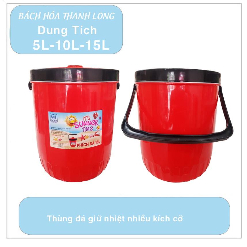 Thùng đá giữ nhiệt tròn nhựa Việt Nhật-Thùng đựng đá 5L,10L,15L giữ nhiệt lâu (3915)