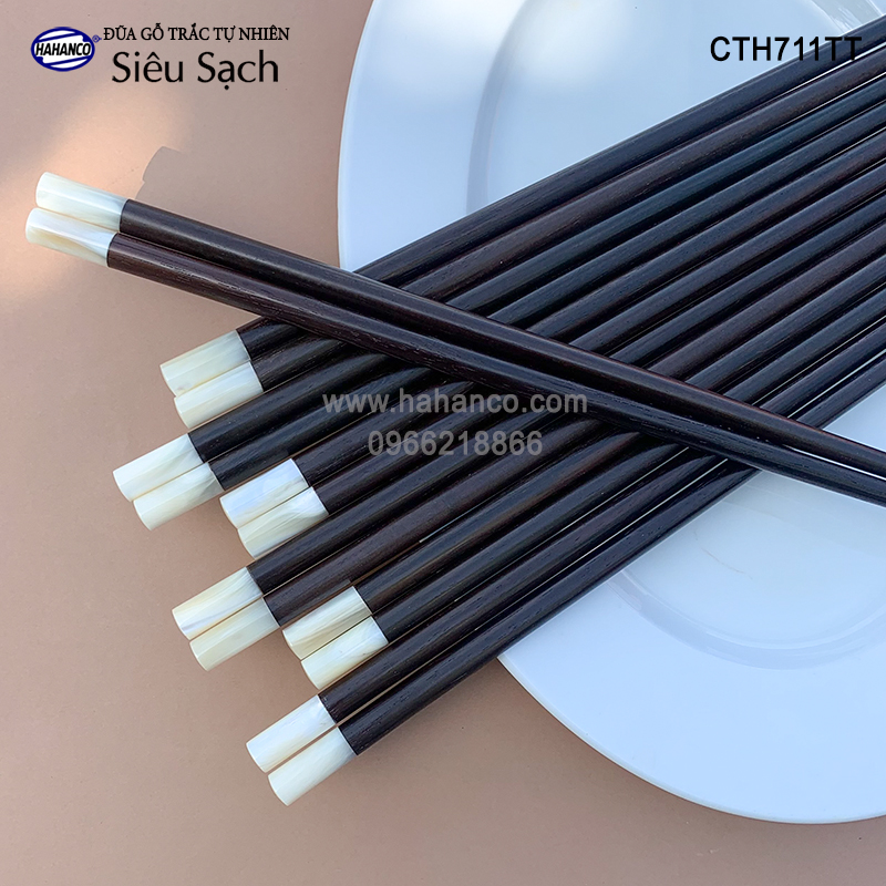 Đũa gỗ trắc tròn đầu ốc biển New Zealand Hàng VIP - đũa gỗ tự nhiên siêu sạch - an toàn cho sức khỏe - CTH711TT - Chopstick of HAHANCO