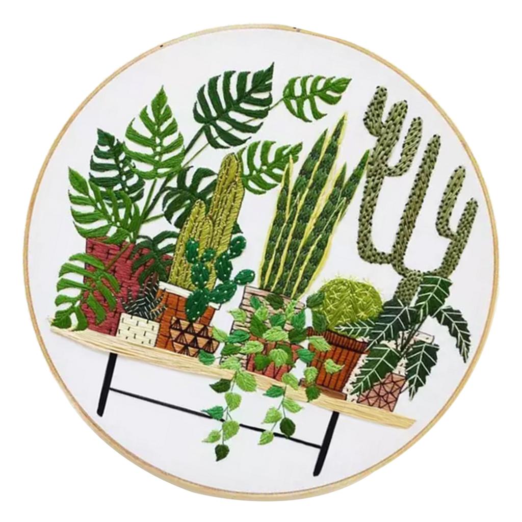 Stamped Embroidery Kit with Pattern Cross Stitch Crafts for Beginners 2 Set