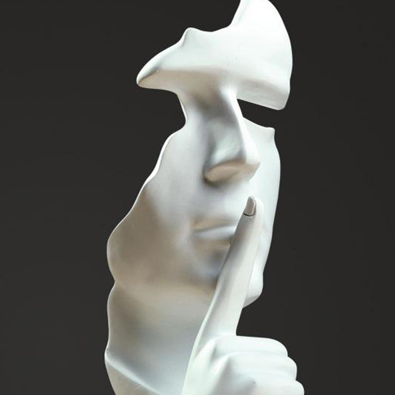 Silence is Golden Statue Thinker Sculpture Abstract Keep Silent