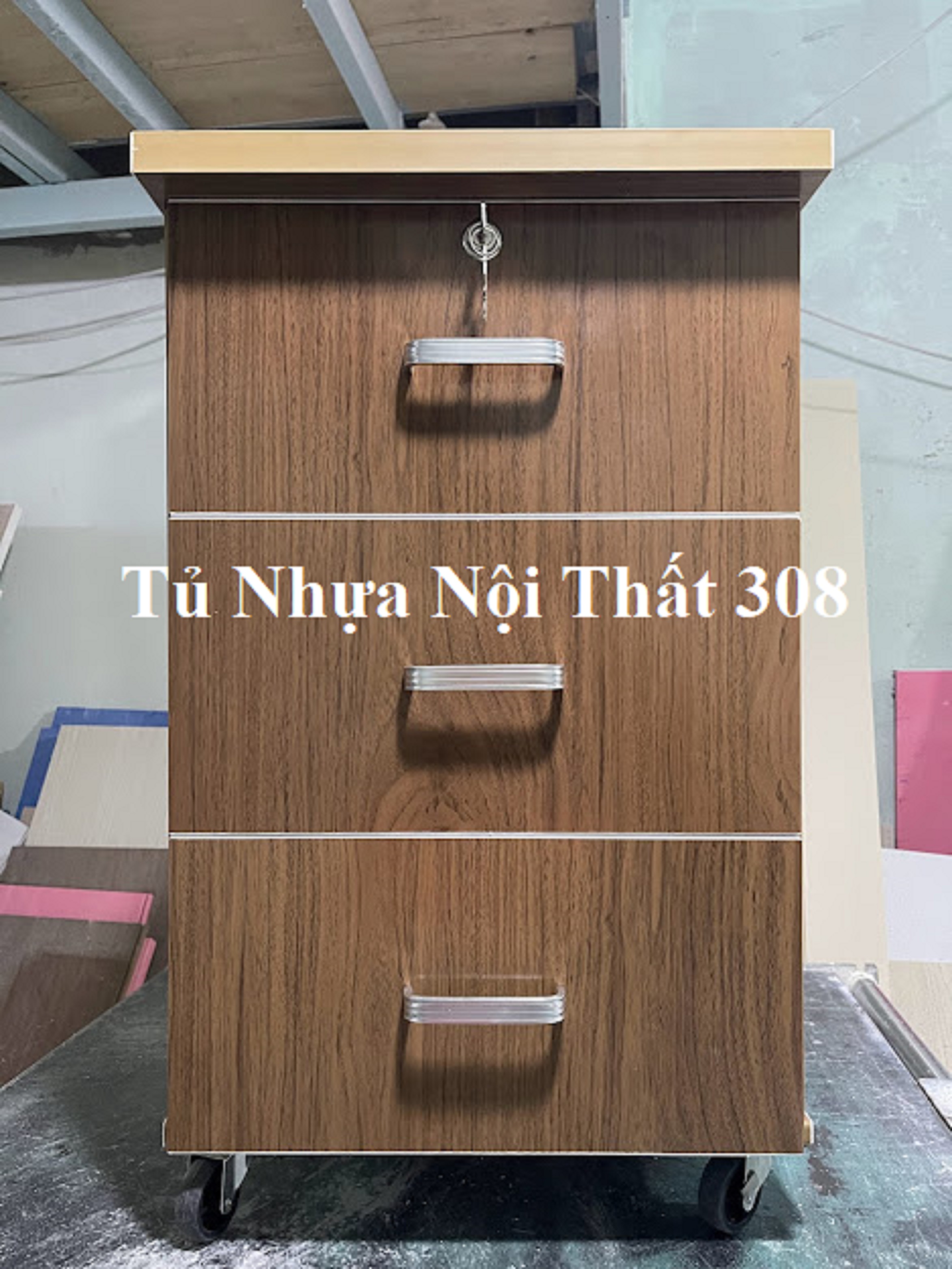 Tủ, Kệ Đầu Giường Nhựa Đài Loan Cao 70cm Ngang 42cm Sâu 42cm Màu Óc Chó K113