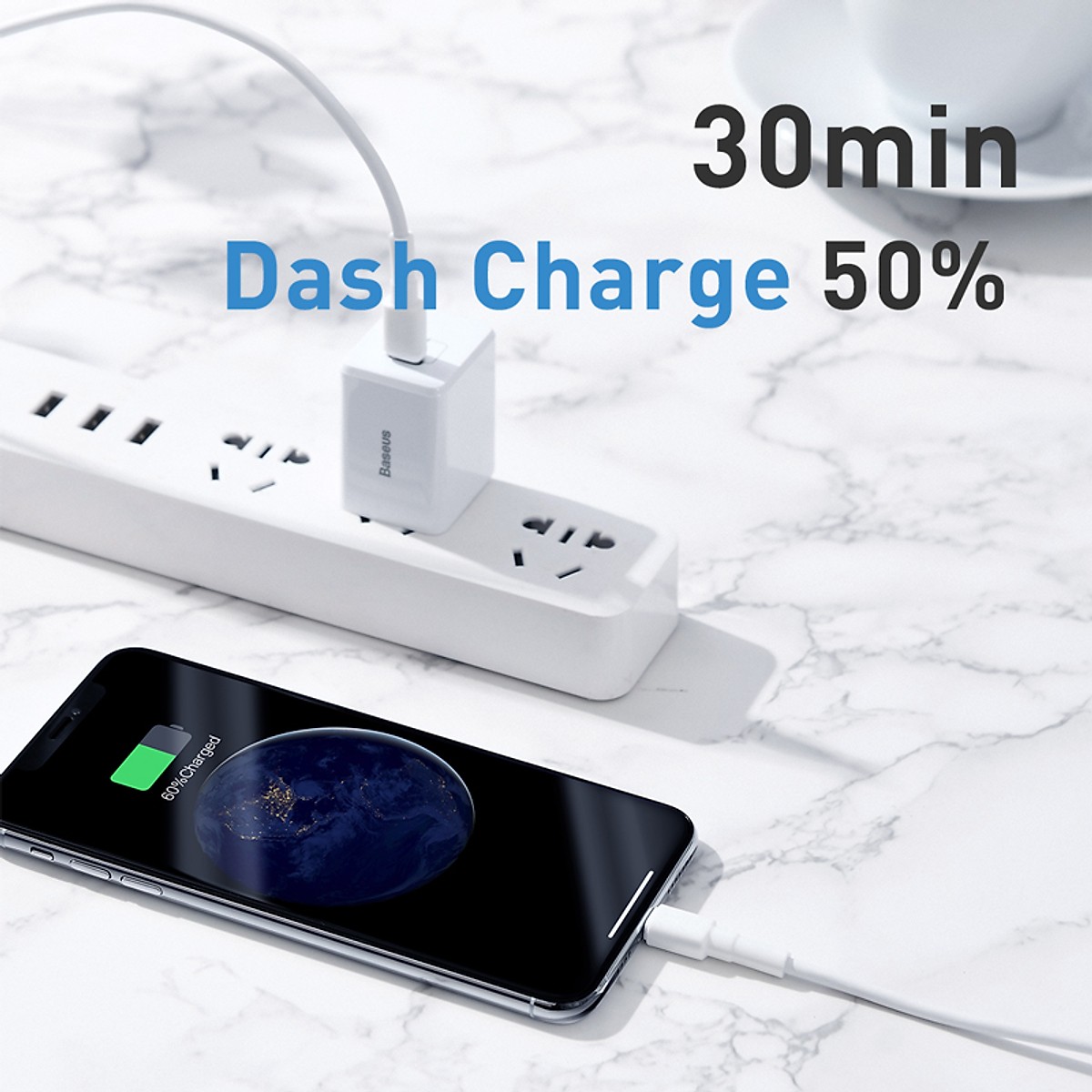 Dây cáp sạc nhanh 18W USB Type-C to Lighting cho iPhone iPad Airpods hiệu Baseus Mini White (Hỗ trợ sạc nhanh PD 3.0, trang bị chip sạc thông minh, tốc độ truyền tải dữ liệu tốc độ cao 480Mbps) - Hàng nhập khẩu