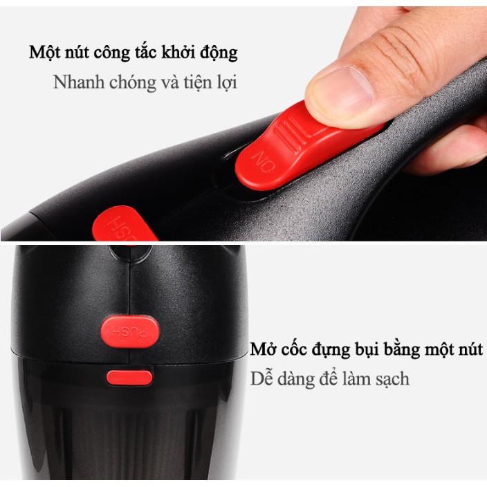 Máy hút bụi ô tô không dây siêu mạnh sử dụng cả ướt và khô Wireless car vacuum cleaner