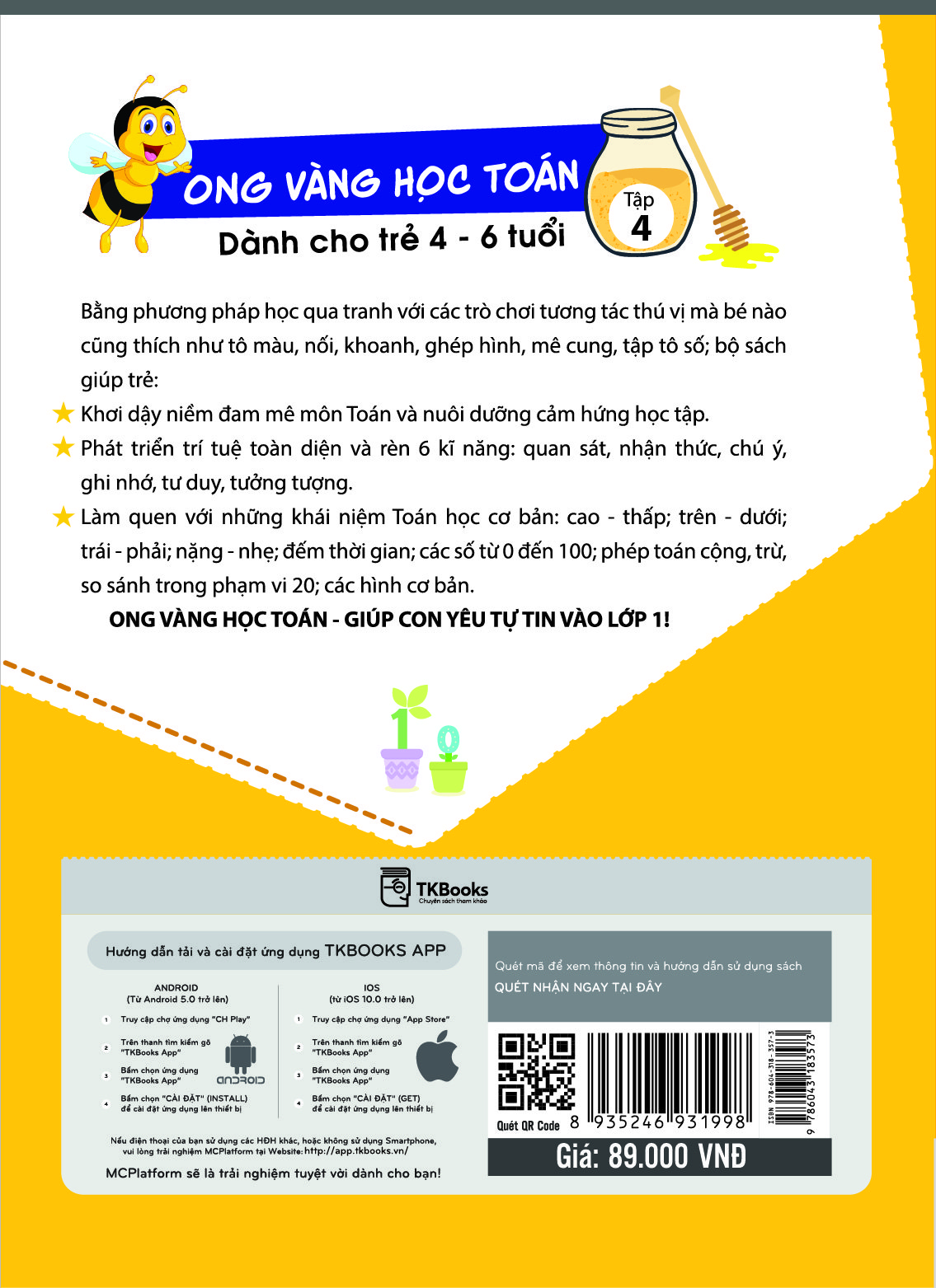 Sách Ong Vàng Học Toán Dành Cho Trẻ 4 – 6 Tuổi