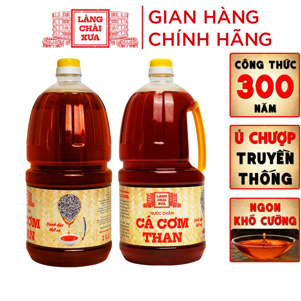 Đặc Sản Phan Thiết - Nước Chấm Cá Cơm Than Làng Chài Xưa Chai Nhựa Cao Cấp 2 Lít/Chai Đặc Biệt Thanh Dịu An Toàn