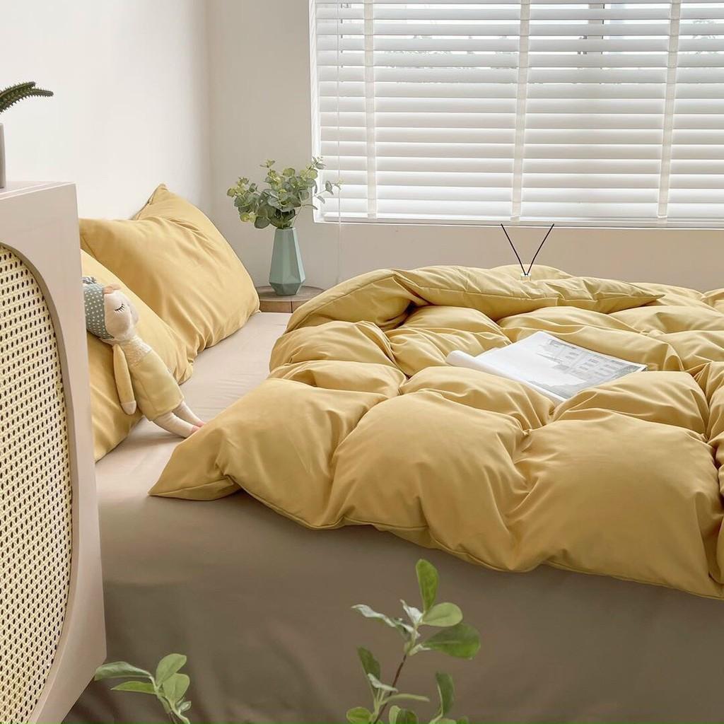 Bộ Chăn Ga Cotton Tici Cao Cấp CÓ CHĂN CHẦN BÔNG SẴN RUỘT BÊN TRONG Phong Cách Hàn Quốc Đủ Size Đủ Màu