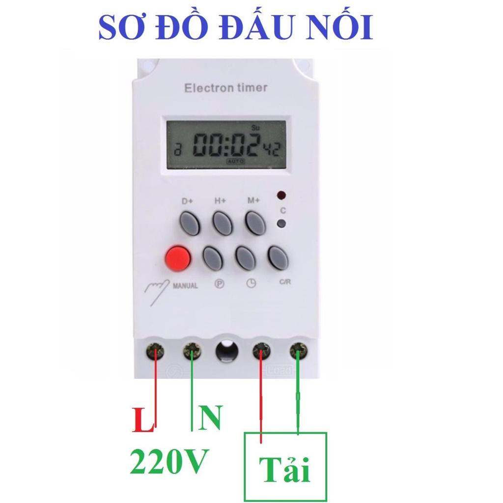 Thiết bị hẹn giờ bật tắt đèn đường máy bơm nước công suất lớn 3000W 25A 220V KG316T PIN TỰ SẠC -CHÍNH HÃNG