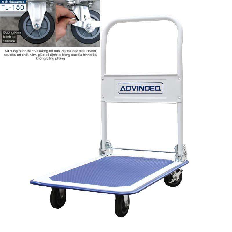 Xe đẩy hàng Advindeq sàn sắt 4 bánh tải trọng chở 150kg-300kg