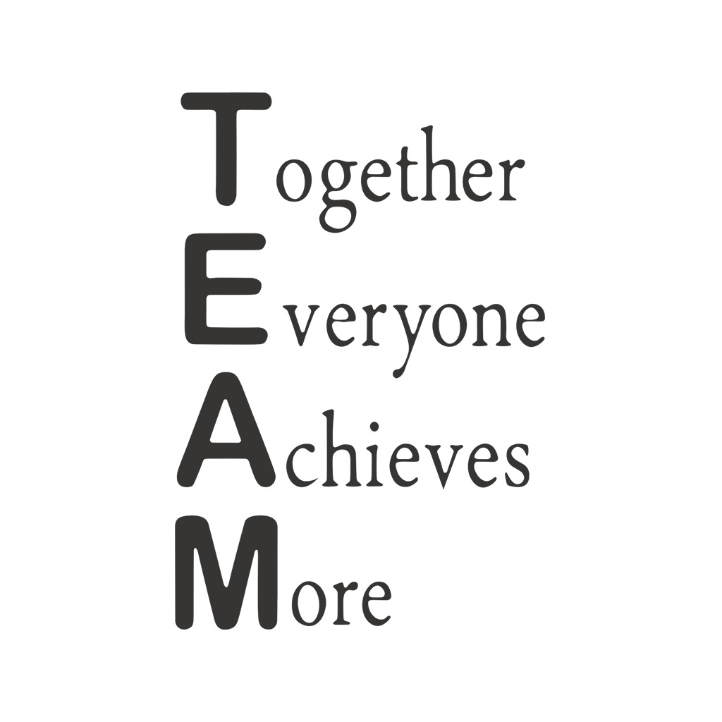 Decal dán trang trí văn phòng, phòng làm việc Tiếng anh ý nghĩa - TEAM Together Everyone Achieves More (40 x 58 cm)