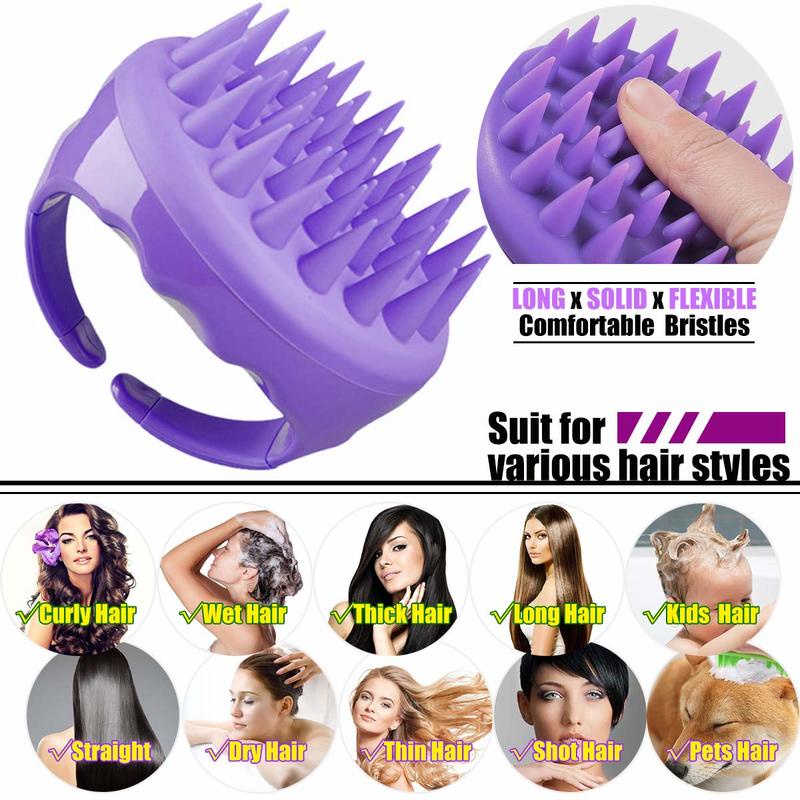 Bàn Chải Gội Đầu Massage Da Đầu Ướt Và Khô Bằng Silicon Mềm Cho Nữ