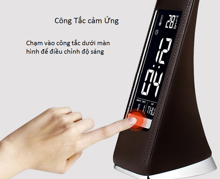 Đèn led chất liệu da kiêm đồng hồ để bàn cao cấp U2 ( Tặng bộ 6 con bướm dạ quang phát sáng trang trí đẹp mắt )