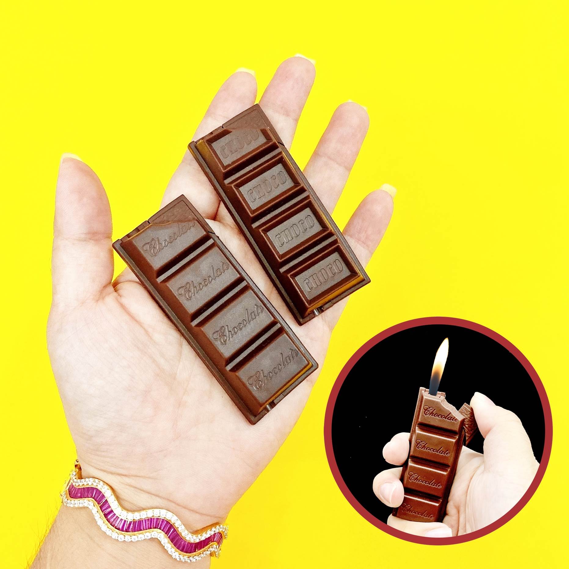 Hộp quẹt bật lửa hình thanh kẹo chocolate -