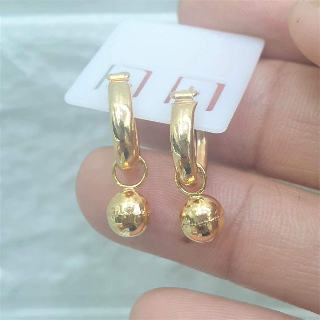 Bông Tai Hạt Bi Trơn Dáng Thả Cao Cấp-Dùng lâu dài tắm rửa thoải mái không phai không kiêng m