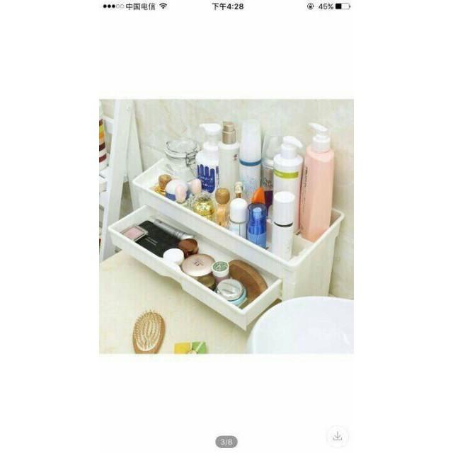 Kệ nhựa chữ nhật 2 tầng