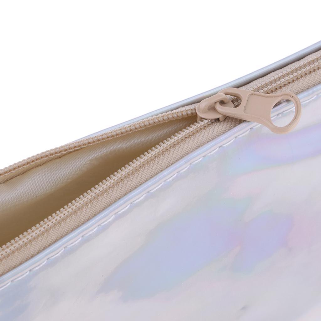 Soft Zipper Pouch Pencil Pen Case Holder Cosmetic Makeup Bag Purse Gold