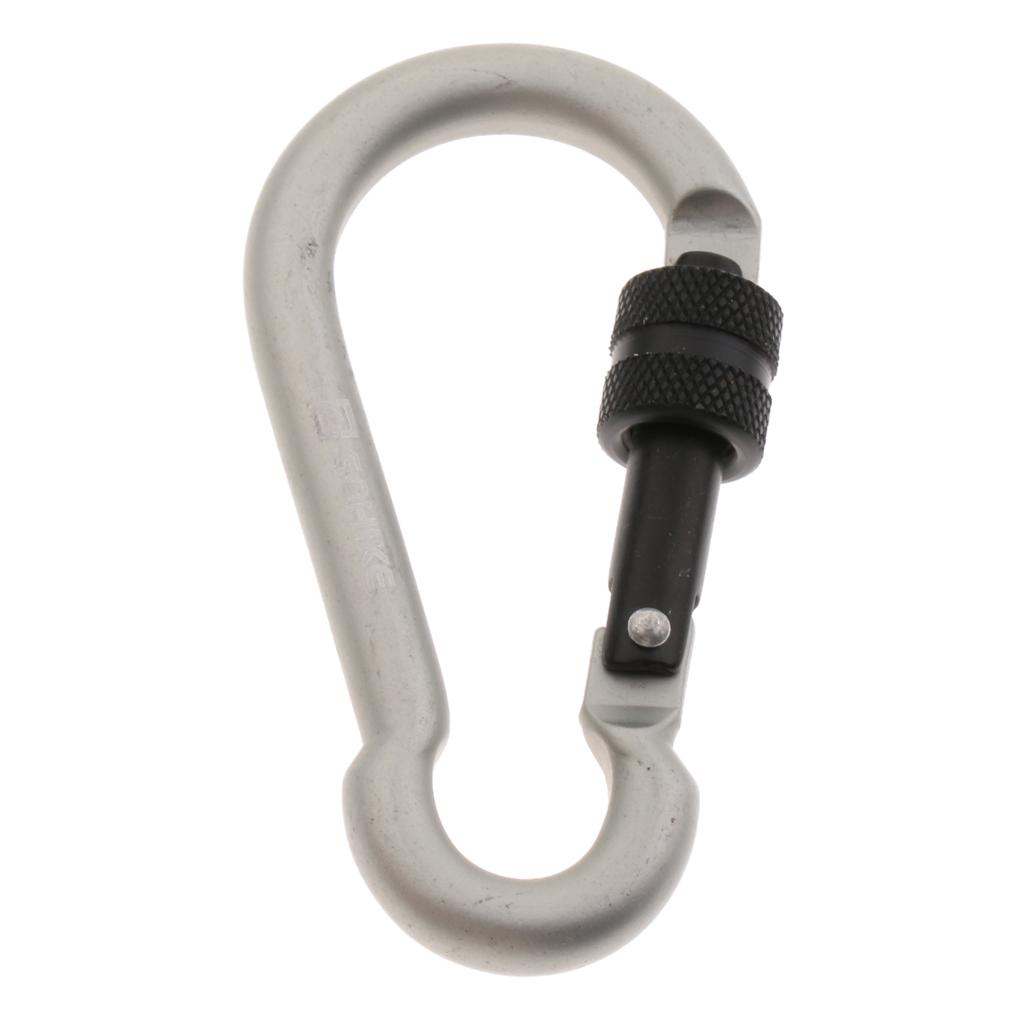 Outdoor Aluminum Alloy Climbing Screw Locking Keychain Hook golden orange