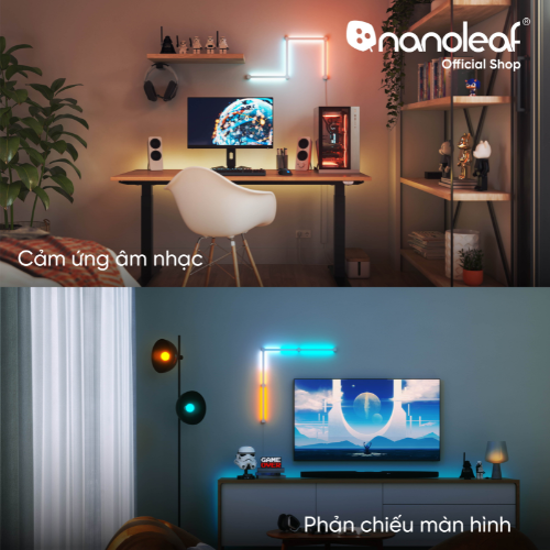 Đèn LED RGB lắp ghép thông minh Nanoleaf Lines Squared 4 thanh đèn